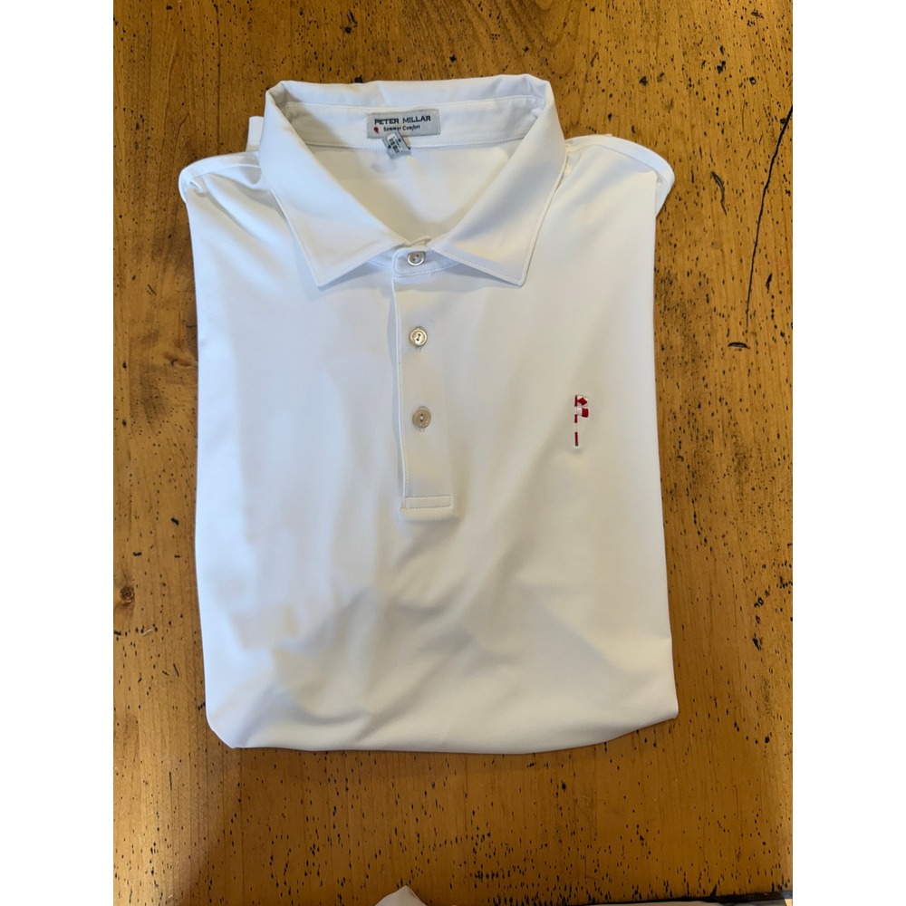 Friars Head • Peter Millar Summer Comfort XL White Golf Polo Shirt Short Sleeve